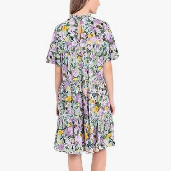 Loose Multi Tier High Neck Floral Dress Size Large - Picture 2 of 7